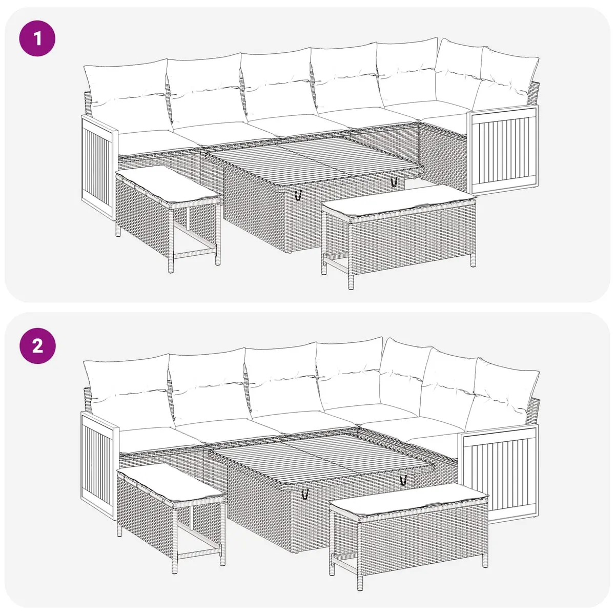 Garden Sofa Set 9 Piece Outdoor Seating Poly Rattan Steel Frame Black