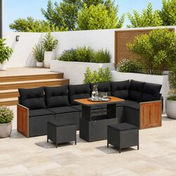 Reliable 9-Piece Garden Sofa Set with Practical Features