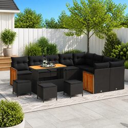 Comfort and Value: 13-Piece Garden Sofa Set in Black