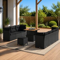 Practical Modular Garden Sofa Set with Cushions and Storage