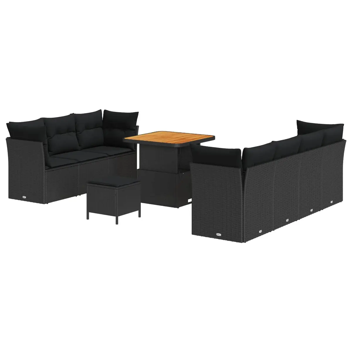 Modular Garden Sofa Set with Cushions and Storage