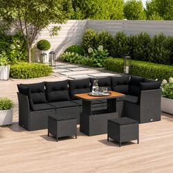 Comfortable and Durable Black Garden Sofa Set