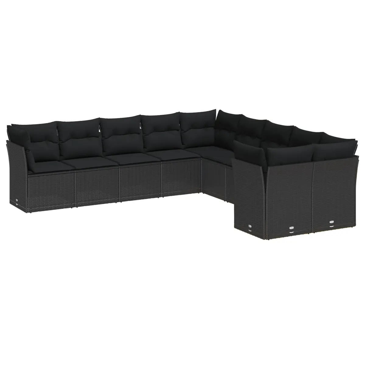 Modular Garden Sofa Set 13 Piece Outdoor Lounge Seating Black