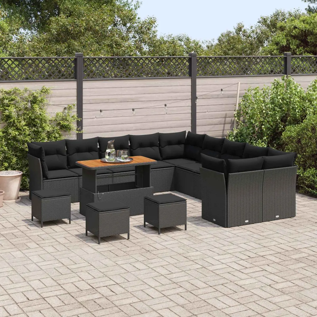 14-Piece Modular Garden Sofa Set for Comfort