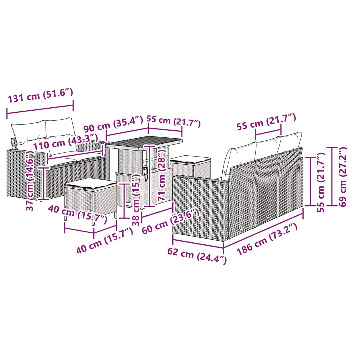 8-Piece Garden Sofa Set