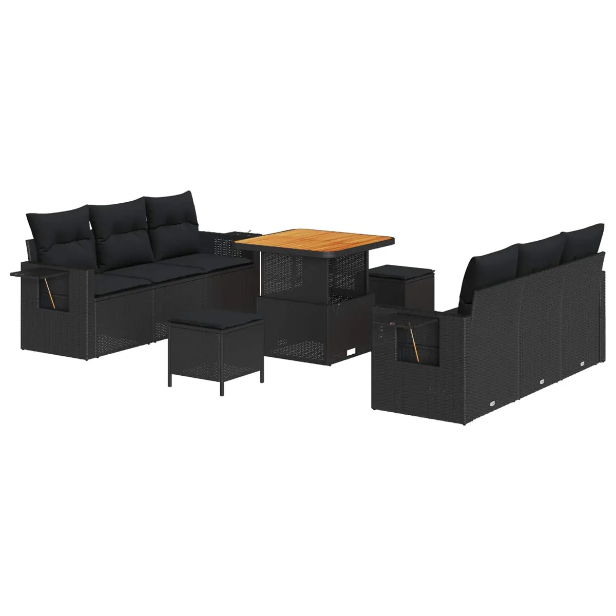 Outdoor Garden Sofa Set 9 Piece Modular Seating Lounge with Storage Benches