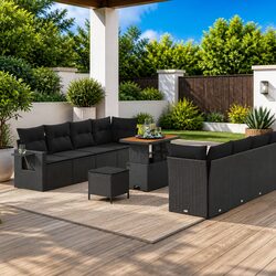 Comfort and Value with 11-Piece Black Garden Sofa Set