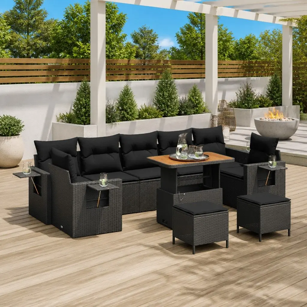 Modular Black Garden Sofa Set