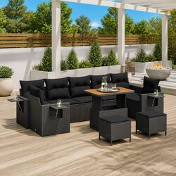 Comfortable and Practical Modular Black Garden Sofa Set