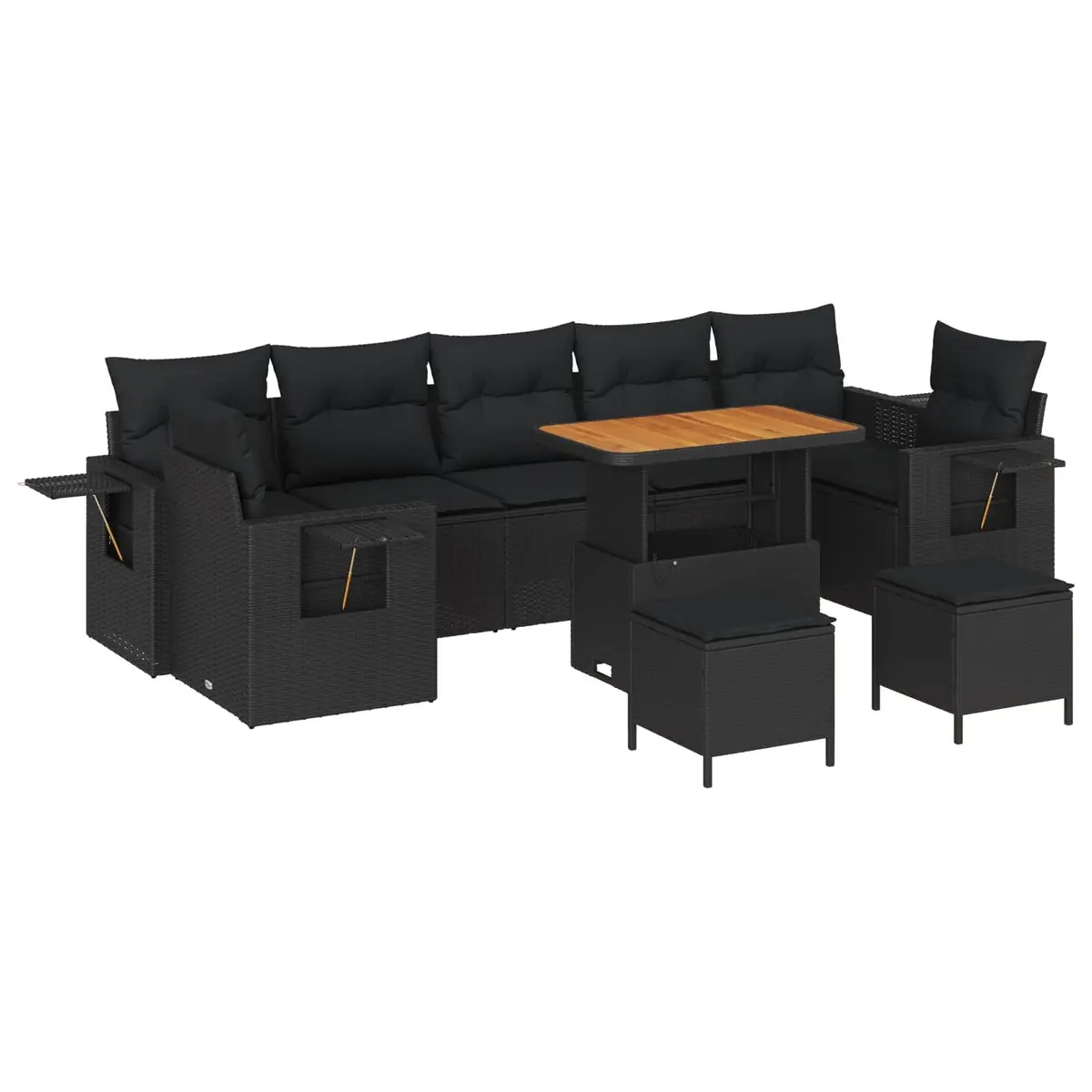 Modular Black Garden Sofa Set