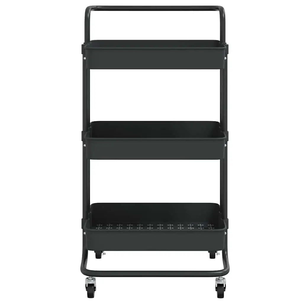 3-Tier Kitchen Trolley Organiser Storage Cart with Wheels and Handle