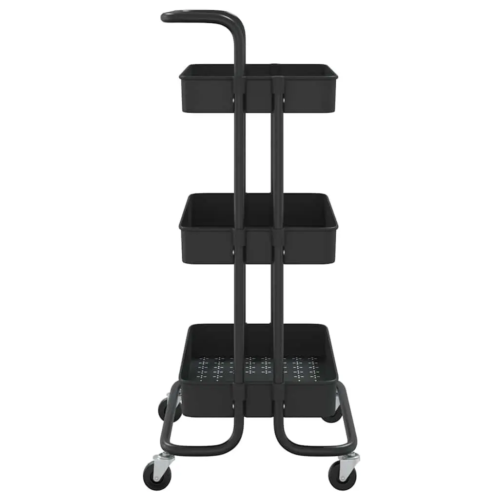 3-Tier Kitchen Trolley Organiser Storage Cart with Wheels and Handle