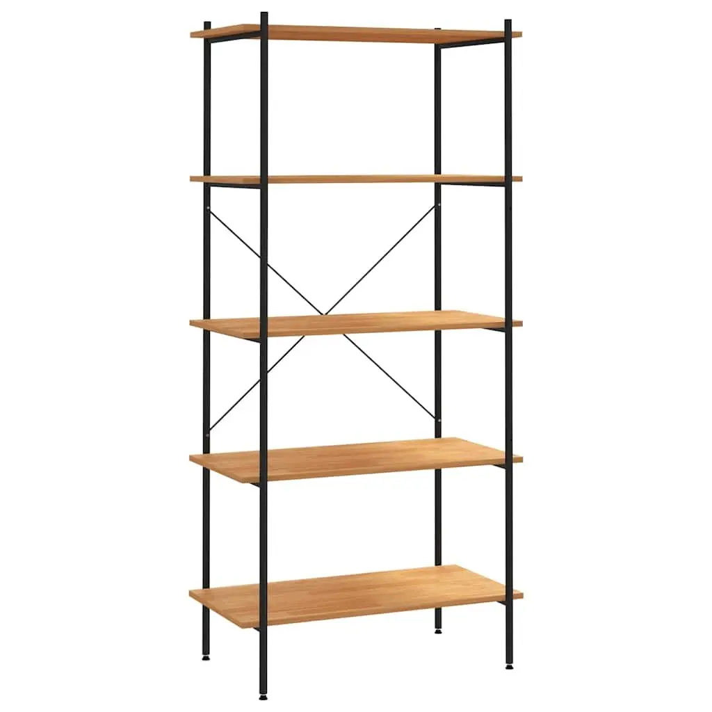 5-Tier Shelving Unit Storage Organiser 80cm x 40cm x 163cm Black Oak