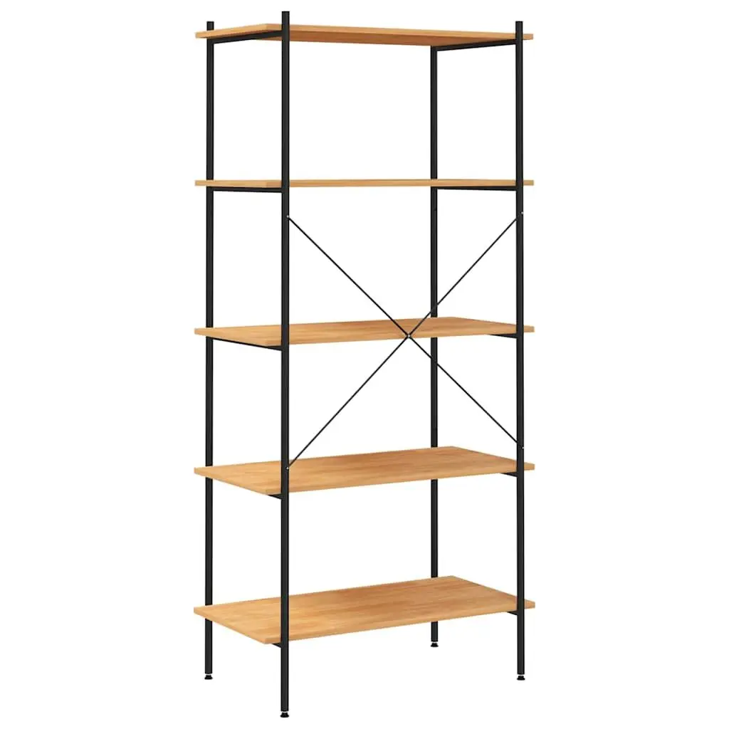 5-Tier Shelving Unit Storage Organiser 80cm x 40cm x 163cm Black Oak