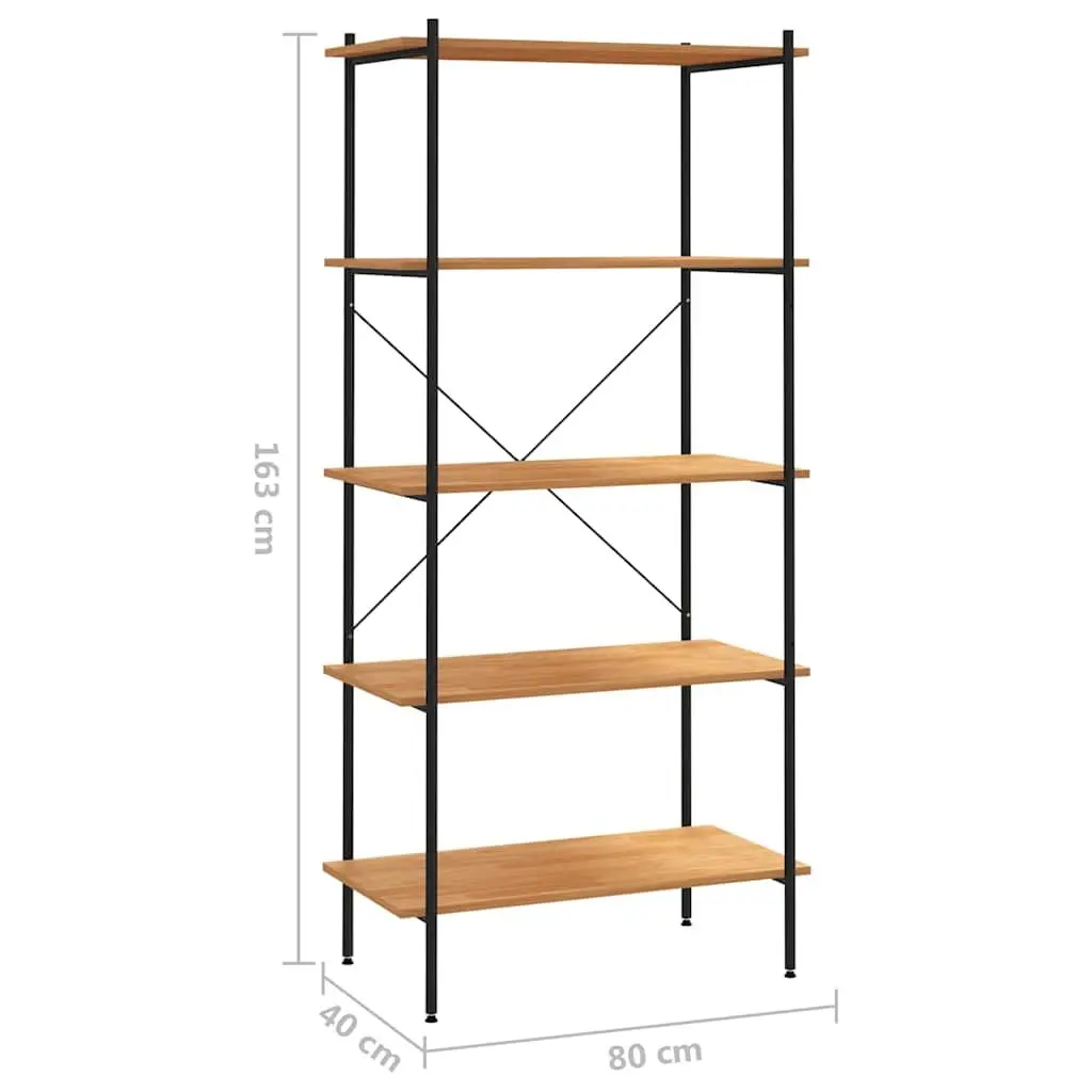 5-Tier Shelving Unit Storage Organiser 80cm x 40cm x 163cm Black Oak