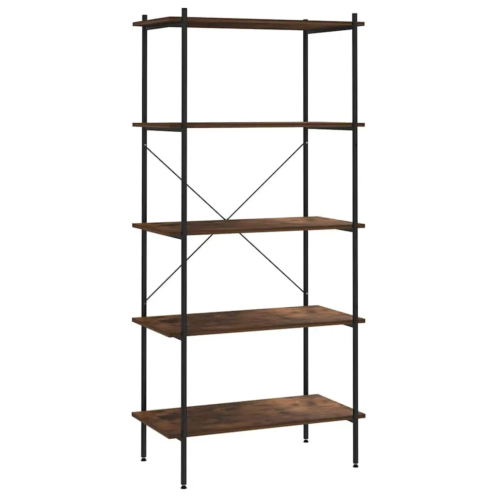 5-Tier Standing Shelving Unit Black Storage Organiser Office Living Room Garage
