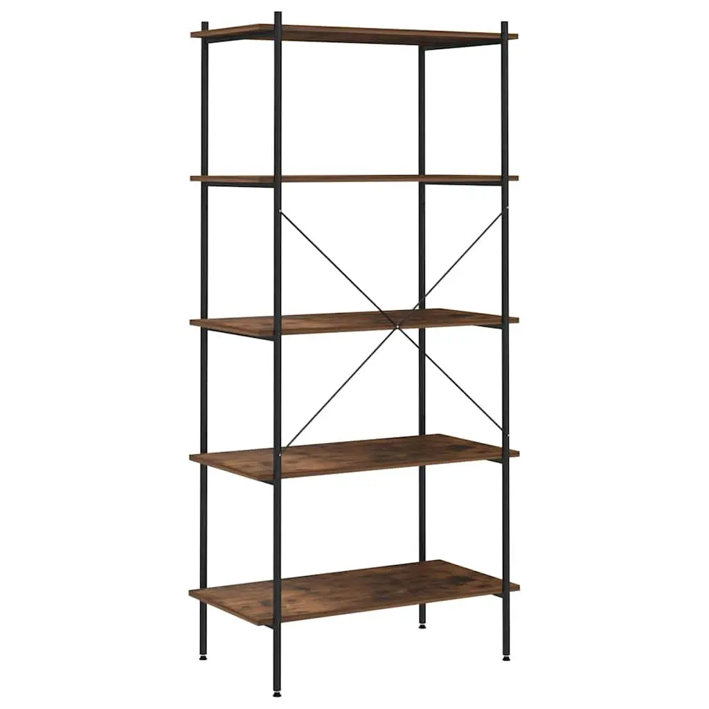 5-Tier Standing Shelving Unit Black Storage Organiser Office Living Room Garage