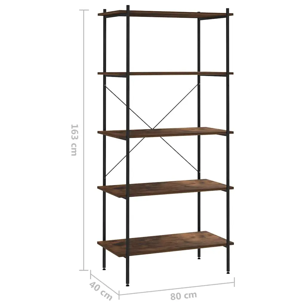5-Tier Standing Shelving Unit Black Storage Organiser Office Living Room Garage