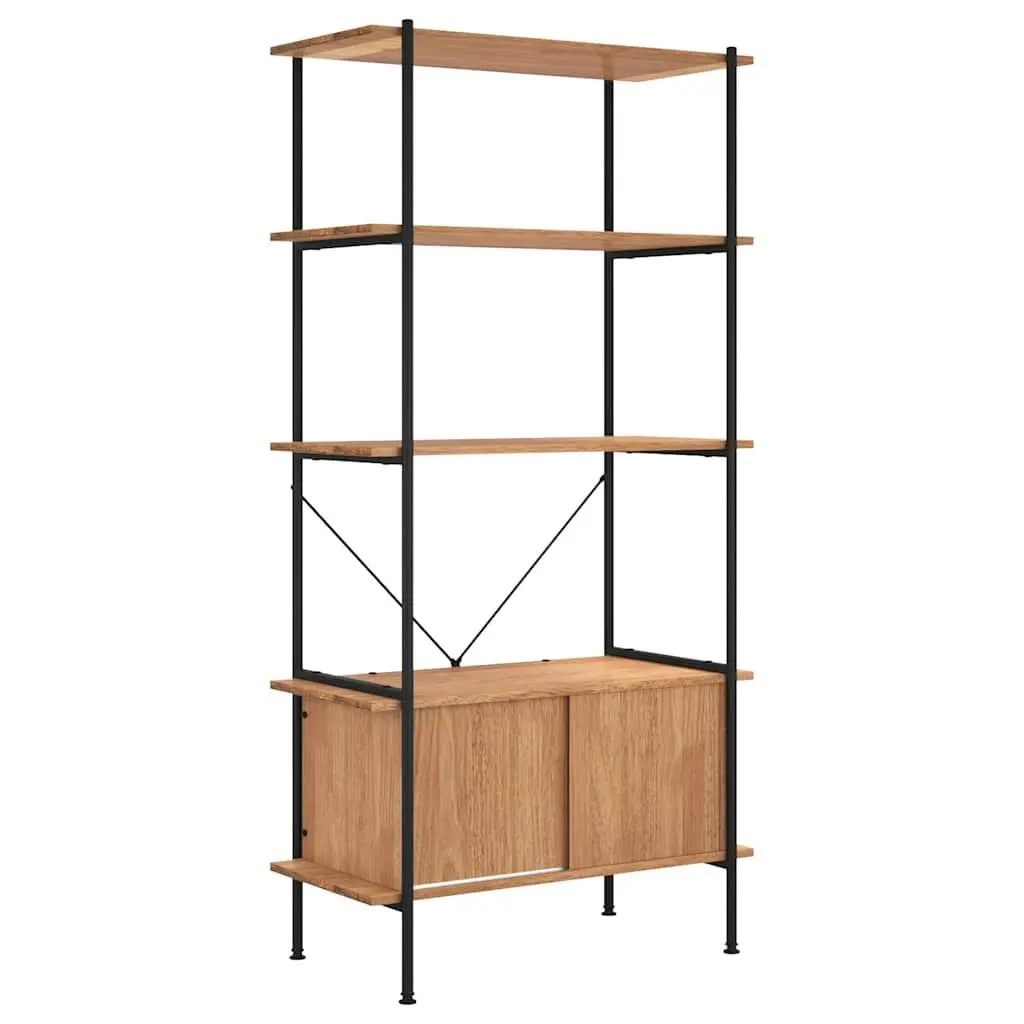 5-Tier Shelving Unit Cabinet Storage 80x40x163cm Brown