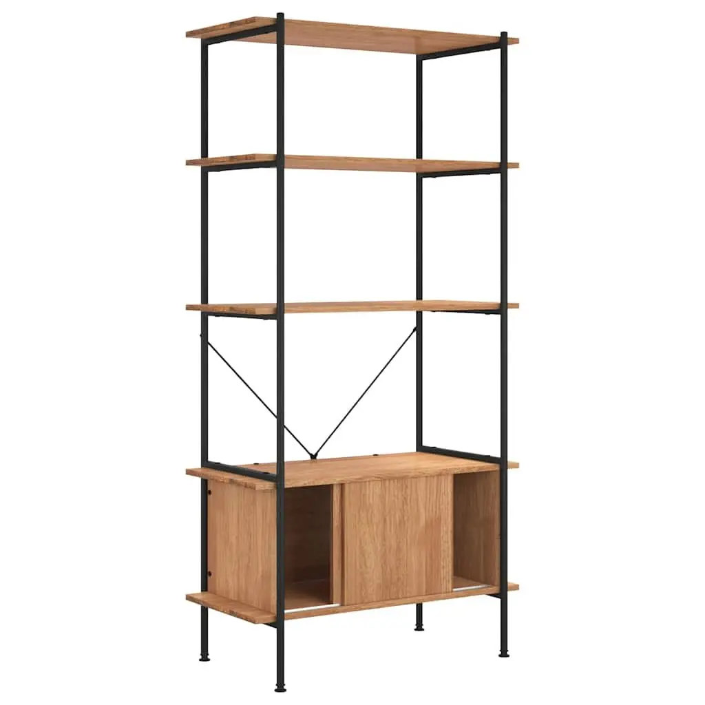 5-Tier Shelving Unit Cabinet Storage 80x40x163cm Brown