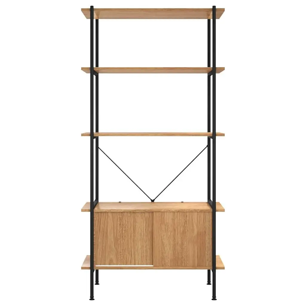 5-Tier Shelving Unit Cabinet Storage 80x40x163cm Brown