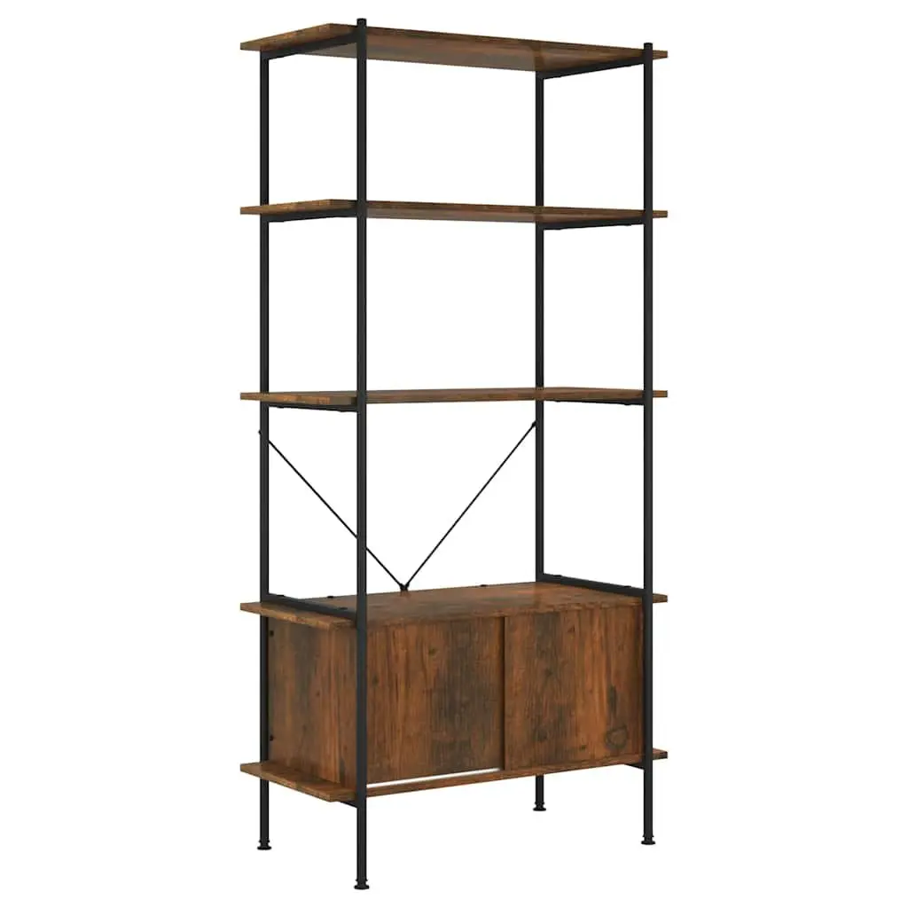 5-Tier Shelving Unit Cabinet Storage Bookcase 80W x 40D x 163H cm Brown