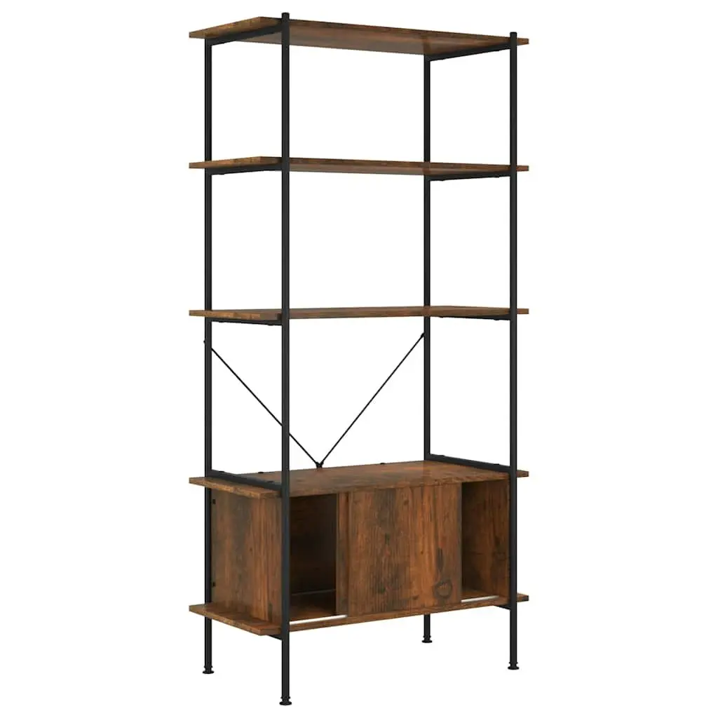 5-Tier Shelving Unit Cabinet Storage Bookcase 80W x 40D x 163H cm Brown