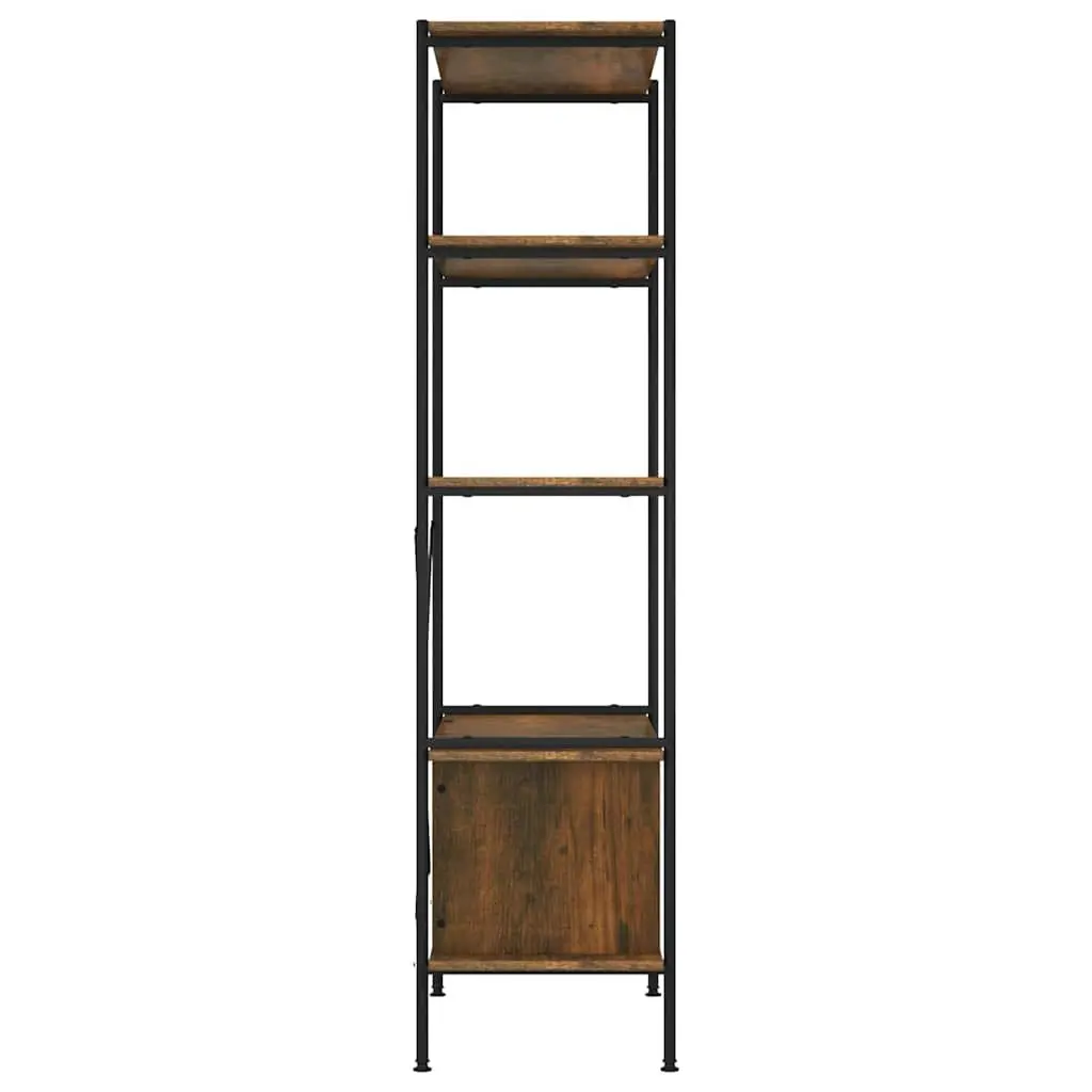 5-Tier Shelving Unit Cabinet Storage Bookcase 80W x 40D x 163H cm Brown