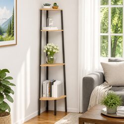 Practical 4-Tier Corner Shelf for Everyday Use