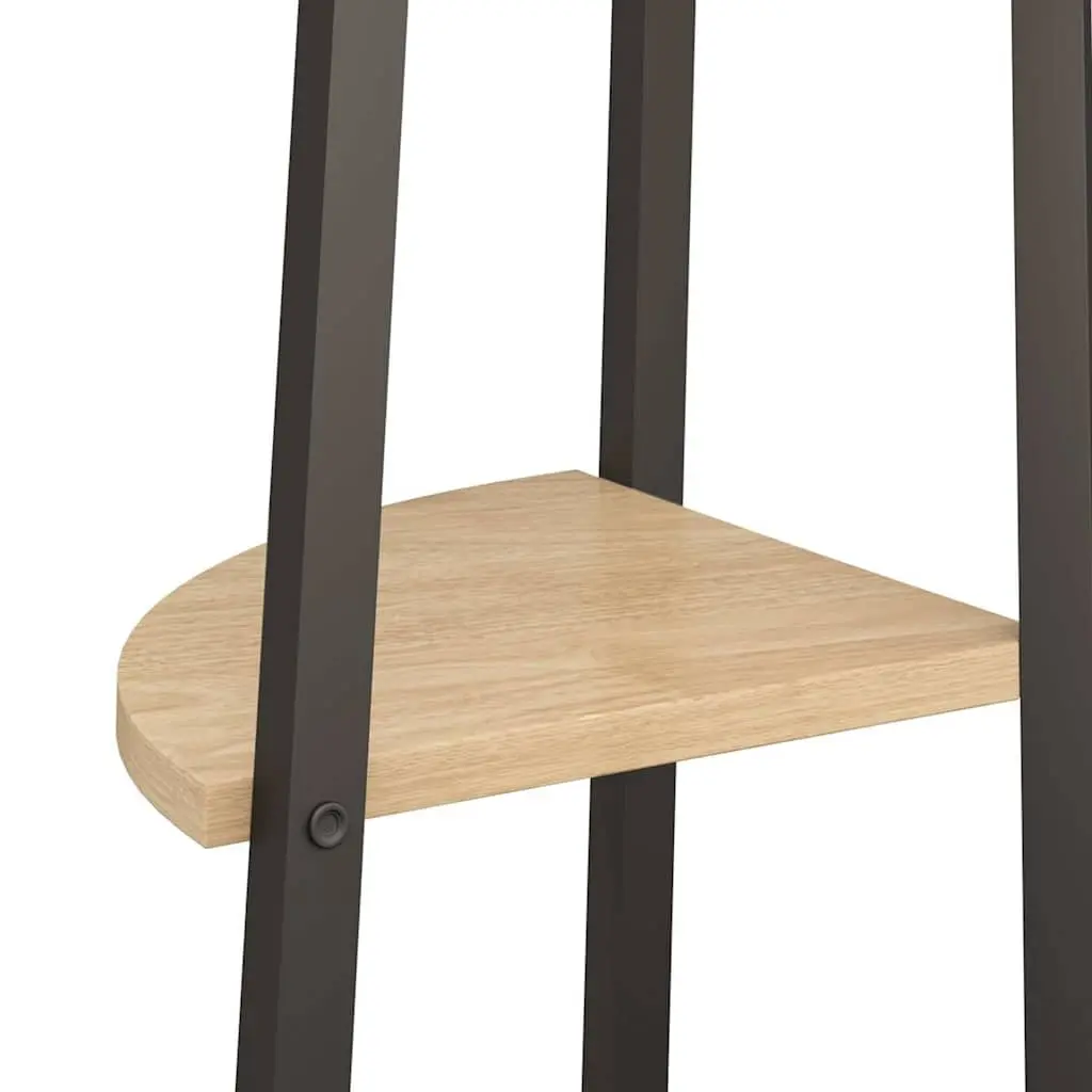 4-Tier Corner Shelf Unit Storage Bookcase Brown Black
