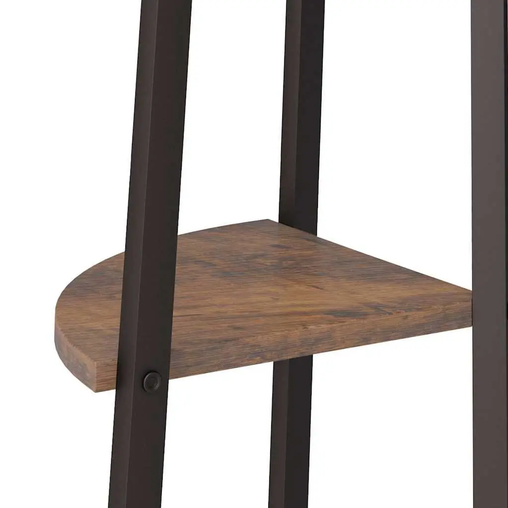 Corner Shelf 4-Tier Storage Bookcase Dark Brown Black 45.5x31.5x150cm