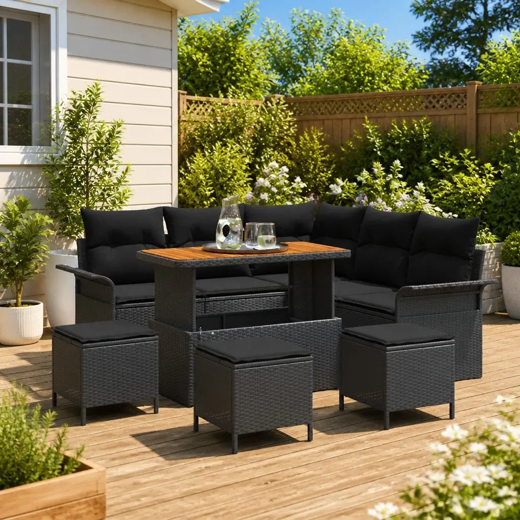 9-Piece Outdoor Sofa Set with Storage