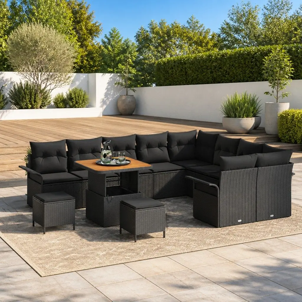 Black Outdoor Sofa Set
