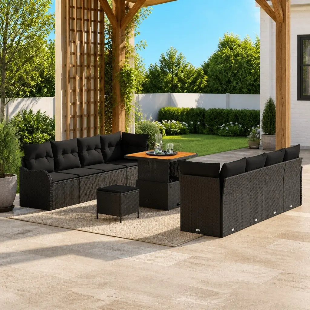 11pc Outdoor Sofa Set in Black