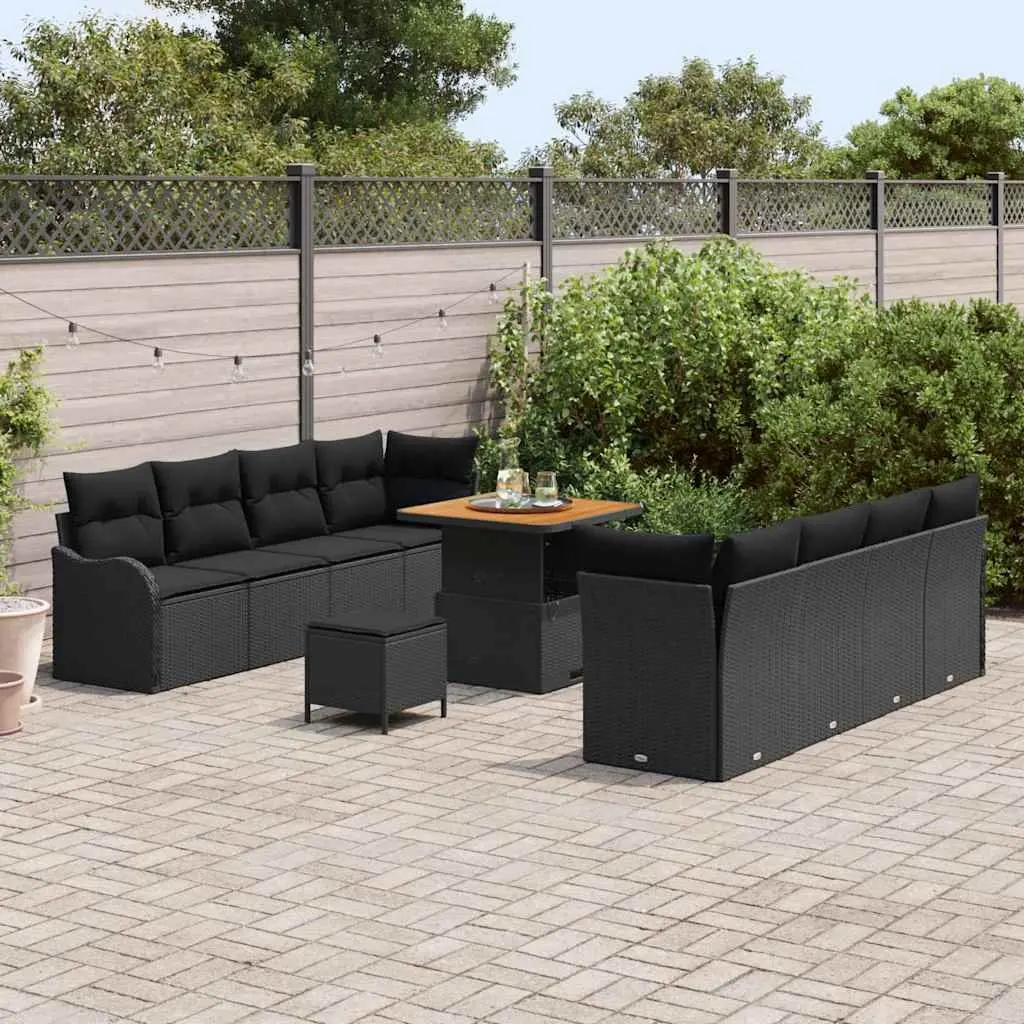11pc Outdoor Sofa Set in Black