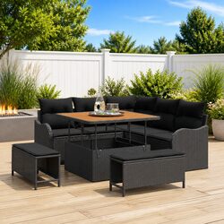 Comfortable Outdoor Sofa Set with Storage Box - 8 Pieces