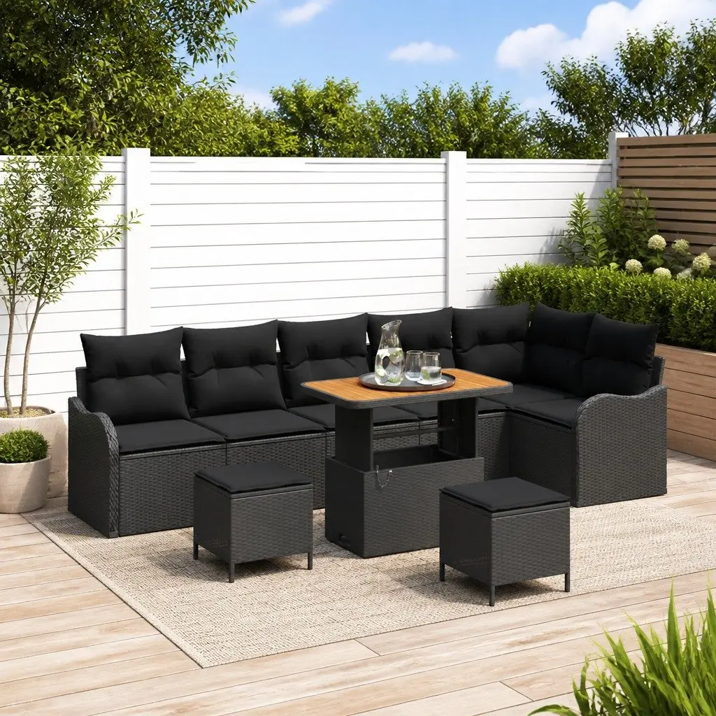 9 Piece Outdoor Sofa Set with Storage Compartment