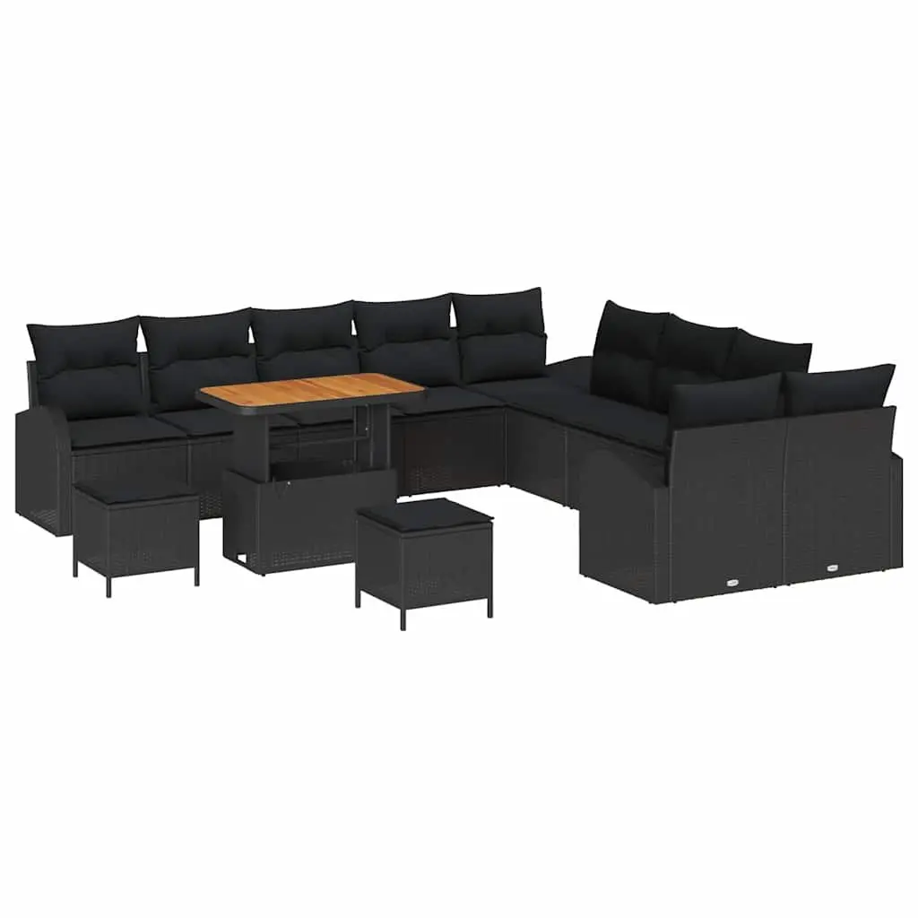 Garden Sofa Set Outdoor Seating 13 Pieces Black