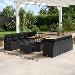 Comfortable and Practical Black Modular Garden Sofa Set