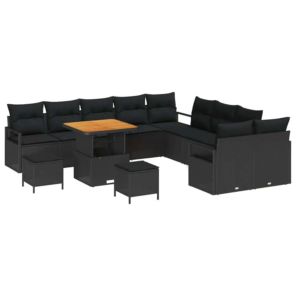 Outdoor Garden Sofa Set 13 Piece Patio Furniture Storage Cushions Black