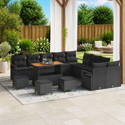 Comfort Meets Value: 14-Piece Garden Sofa Set in Black