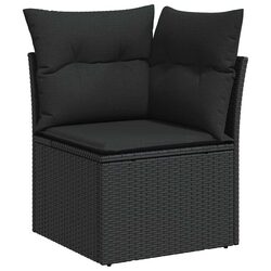 Comfortable Black 9-Piece Garden Sofa Set with Cushions