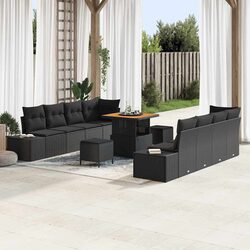 Quality 11 Piece Modular Outdoor Sofa Set in Black