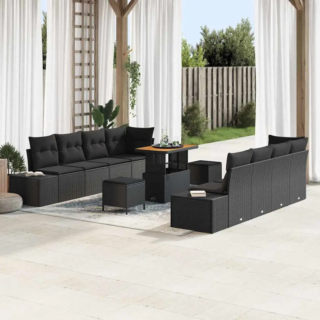 Outdoor Garden Sofa Set Modular Patio Seating Black 90x55x71cm