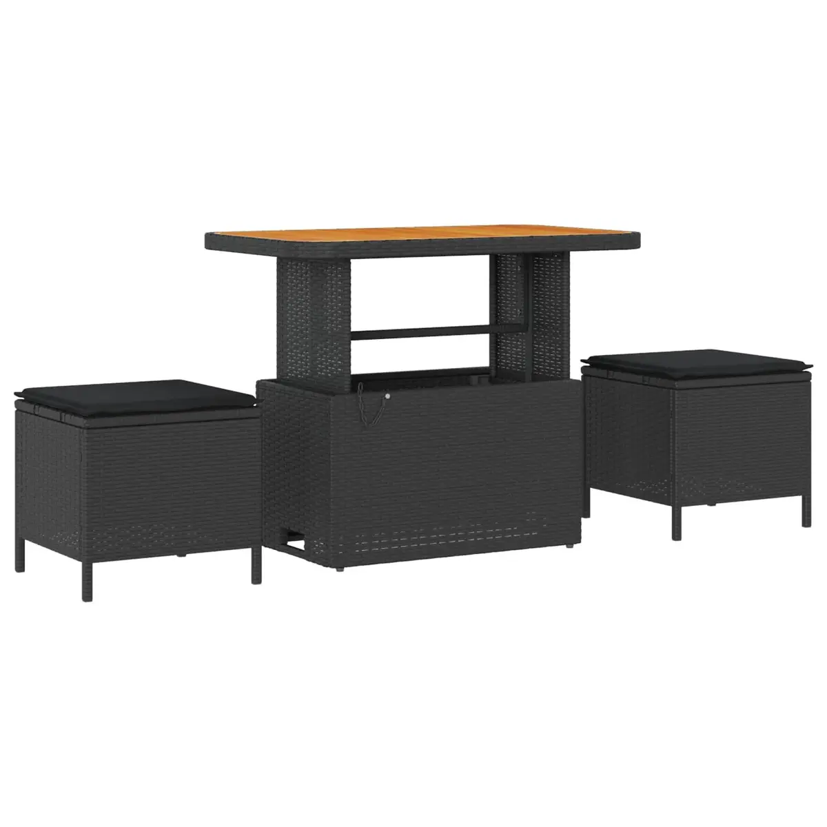 10-Piece Black Garden Sofa Set