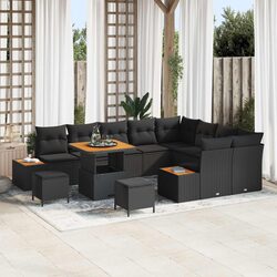 Practical 12-Piece Black Outdoor Sofa Set for You