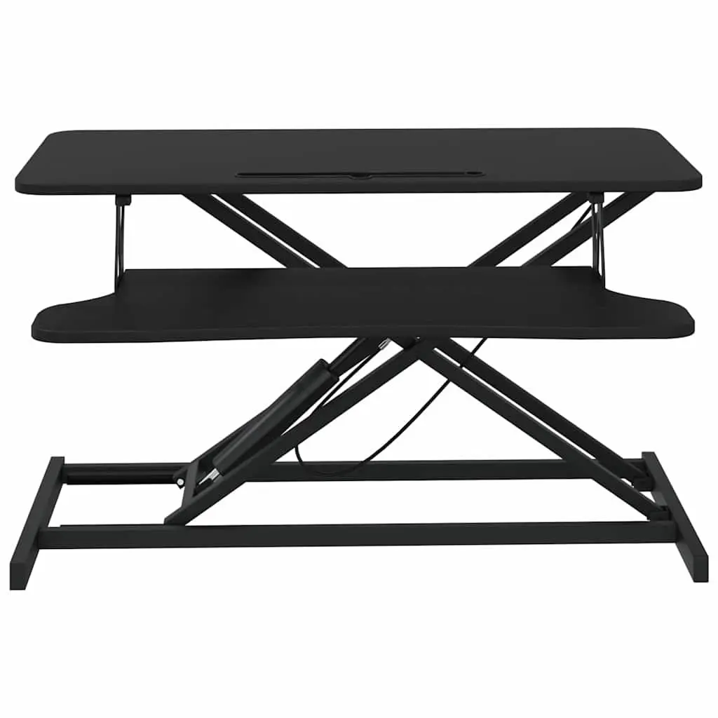 Adjustable Height Workstation Desk Ergonomic 90x40cm Black Steel Frame