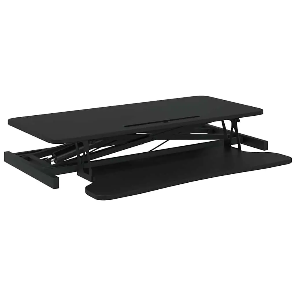 Adjustable Height Workstation Desk Ergonomic 90x40cm Black Steel Frame