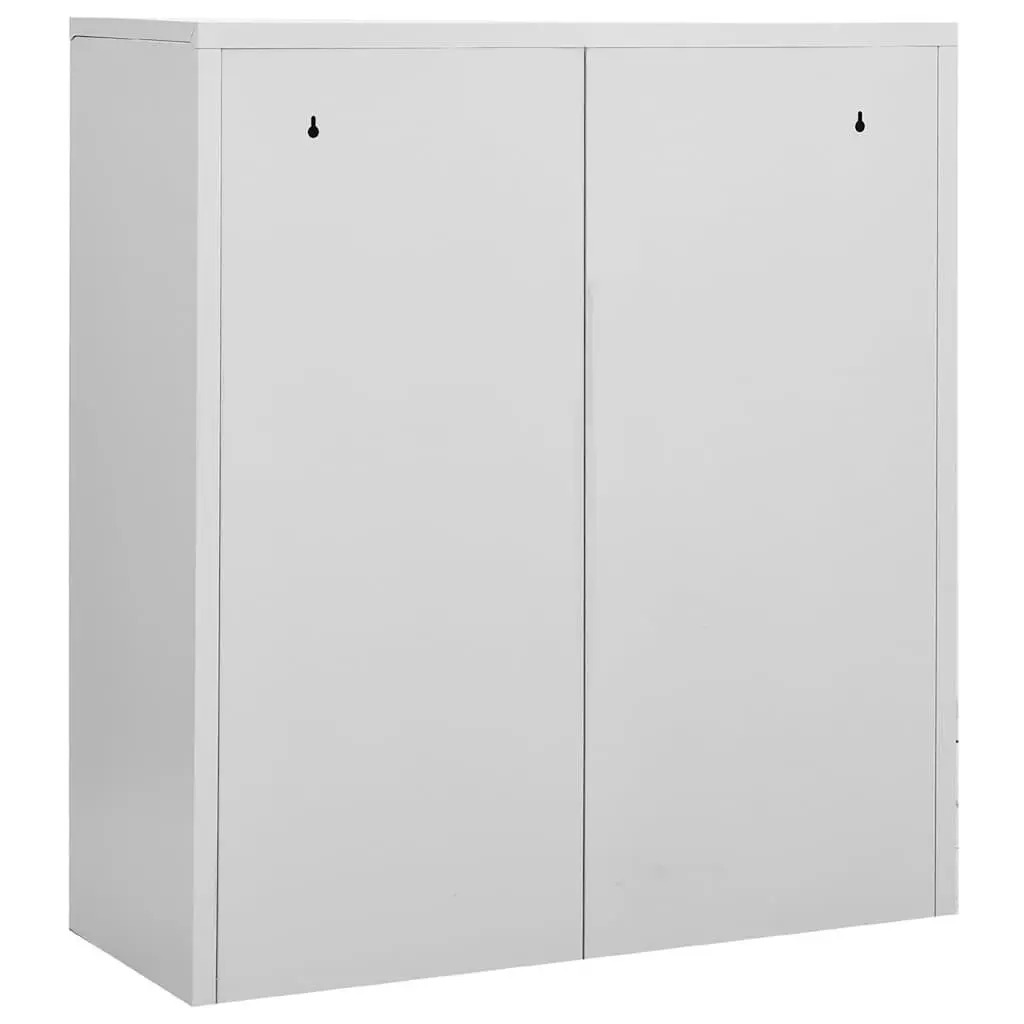 Office Storage Cabinet Grey Steel Filing Locker Adjustable Shelf 90W x 40D x 102H cm