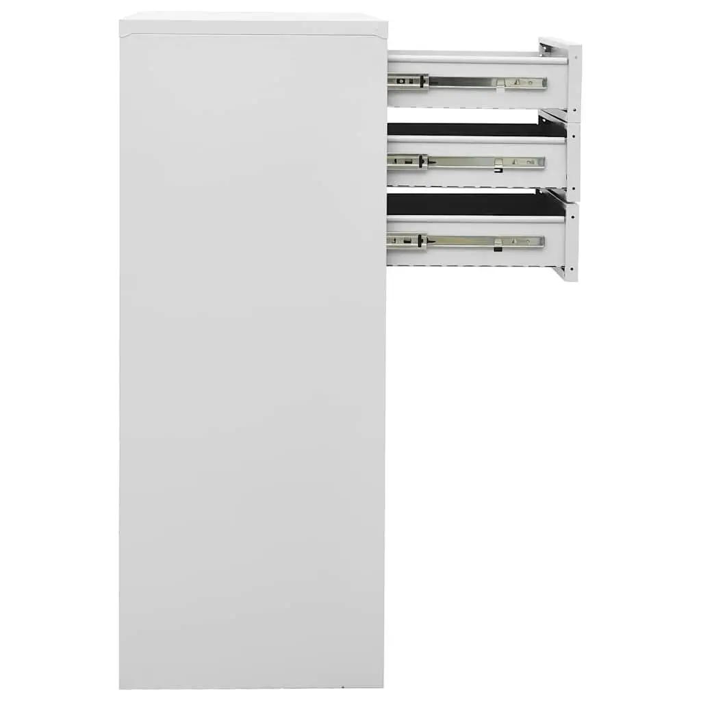 Office Storage Cabinet Grey Steel Filing Locker Adjustable Shelf 90W x 40D x 102H cm